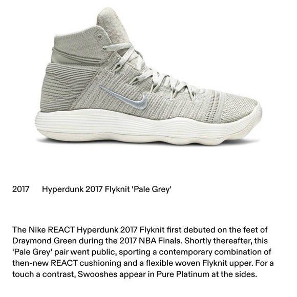 EUC!  Nike Hyperdunk 2017 React Flyknit in pale grey.  Size 11 - Picture 10 of 10